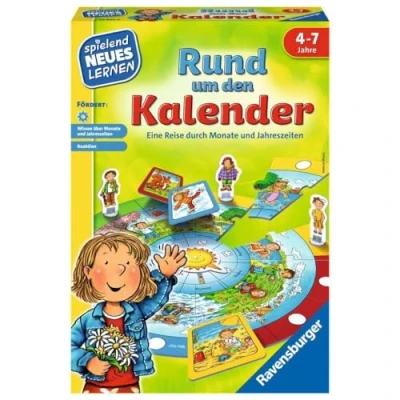 Imagen de Ravensburger 24984 Alrededor del Calendario Jugar y Aprender para niños, Juego Educativo niños de 4 7 años, Jugando Nuevo Aprendizaje 2 Jugadores