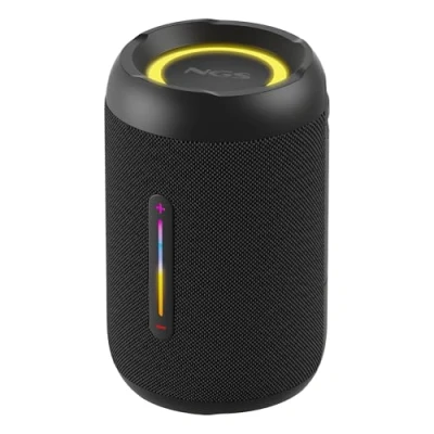 Imagen de NGS Roller Furia 2 Tiny Black Altavoz Portátil Compatible con Tecnología Bluetooth, Impermeabilidad IPX7, 20 W, True Wireless, USB, Duración Batería 7 Horas, Aegro