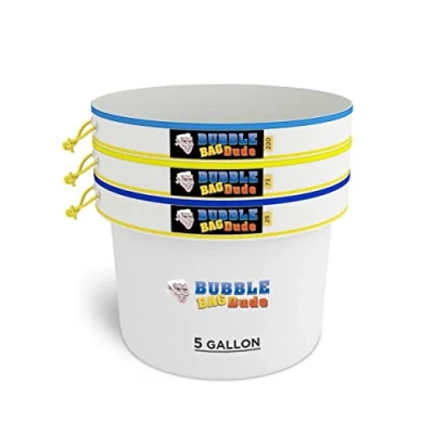 Imagen de BUBBLEBAGDUDE Bubble Bags All Mesh Juego de 3 bolsas extracción esencia hielo herbario 5 galones con pantalla prensado y bolsa almacenamiento 10 x pulgadas (25 micras)
