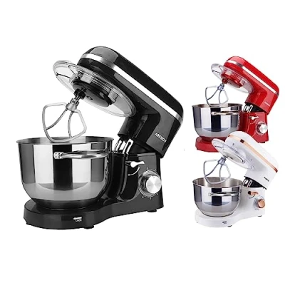 Imagen de Arebos Batidora Amasadora Multifunción 1500W Negro Recipiente de acero inoxidable 6 L Robot Cocina con 3 herramientas Gancho para Amasar, Varillas, mezclar Velocidade