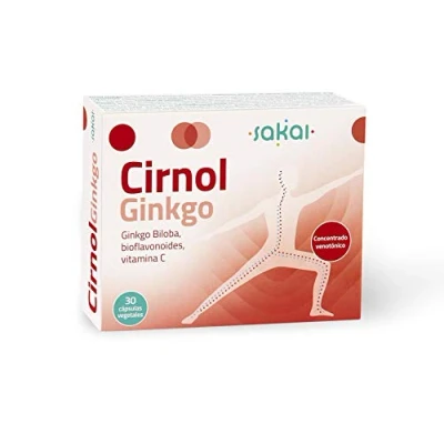 Imagen de Sakai Cirnol Ginkgo, Complemento alimenticio a base de polvo y extracto titulado Ginkgo Biloba, Bioflavonoides Vitamina C