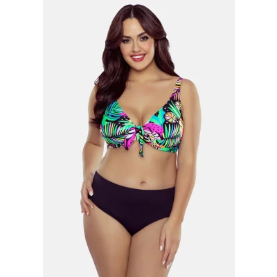 Imagen de Vivisence Top De Bikini Blando Rayas para Mujeres 3203, Tropical,100F