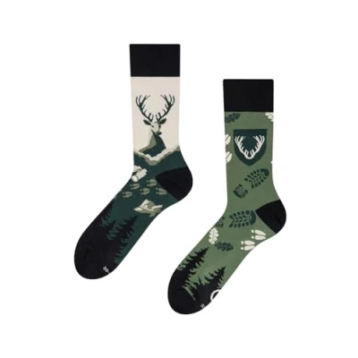 Imagen de Dedoles Calcetines Unisex Hombre Mujer y Niños Algodón muchos diseños divertidos diferente izquierda derecha, color: Verde, diseño: Cazador, tamaño: 39 42