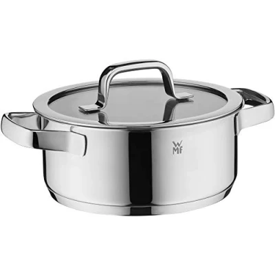 Imagen de WMF Compact Cuisine Olla pequeña (20 cm, Tapa de Cristal, 2,5 L, Acero Inoxidable Cromargan, Pulido, Escala Interior, apilable, sin Revestimiento)
