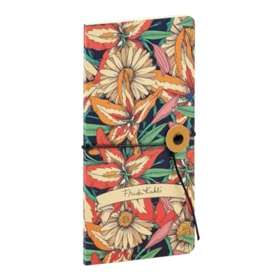 Imagen de Clairefontaine 116215C Frida Kahlo Cuaderno delgado con decoración floral (9 x 18 cm, 80 páginas, papel marfil, 90 g, cierre de cordón, colección Kahlo, 2 visuales, entrega aleatoria