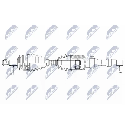 Imagen de NTY NPW MZ 041 Árbol de transmisión Eje delantero, derecha