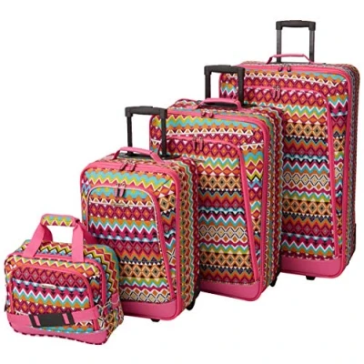 Imagen de Rockland Escape Juego de Equipaje Vertical (4 Piezas), Tribal, 4 Piece Set (14/19/24/28), Softside Piezas