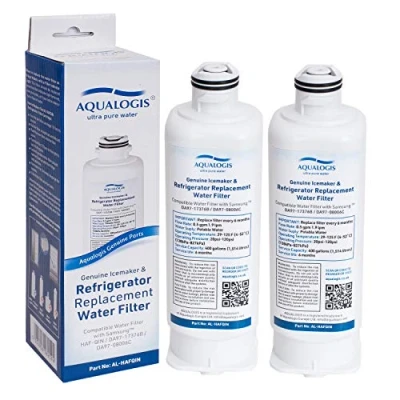 Imagen de Aqualogis Filtro de agua para refrigerador compatible con Samsung DA97 17376B, 08006C, HAF QIN, QIN/EXP (2 unidades)