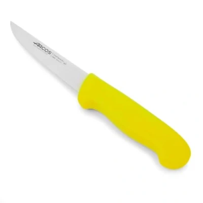 Imagen de Arcos Cuchillo deshuesador con Hoja Acero Inoxidable Nitrum 130 mm. carnicero profesional para cortar huesos carne. Mango ergonómico polipropileno. Serie 2900. Color amarillo.