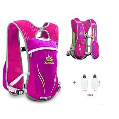 Imagen de AONIJIE Unisex 5.5L Running Race Hidratación Chaleco Pack Mochila (Rosa+250ml botella)
