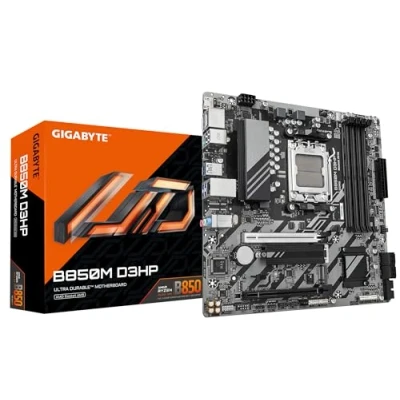 Imagen de GIGABYTE B850M D3HP Placa Base Procesadores AMD Ryzen Serie 9000, 5+2+2 Fases VRM Digitales, hasta 8200MHz DDR5 (OC), 1xPCIe 5.0 + 4.0 M.2, LAN GbE, USB 3.2 Gen 2