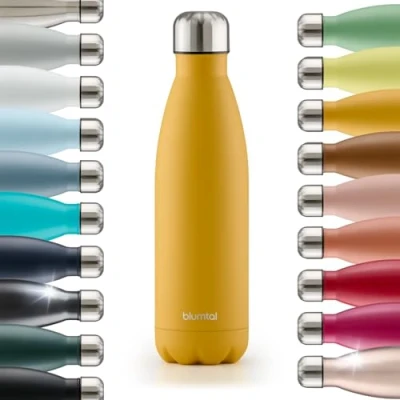 Imagen de Blumtal® botella termica Charles 500ml sin BPA agua acero inoxidable botellas de aislada spicy mustard/amarillo mostaza