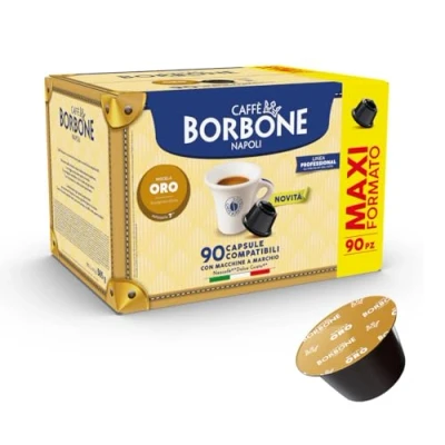 Imagen de Caffè Borbone Mezcla de Café Oro 90 Cápsulas (6 cajas 15) Compatibles con Máquinas Nescafè Dolce Gusto