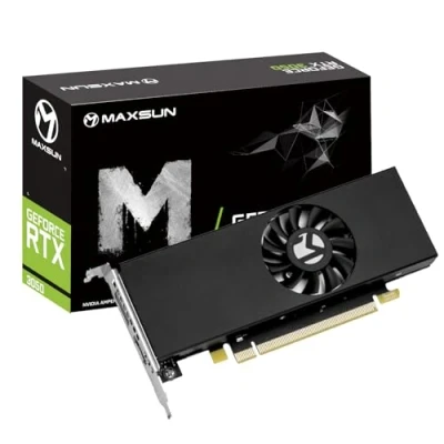 Imagen de maxsun GeForce RTX 3050 LP 6GB Tarjetas gráficas GDDR6 Tarjeta gráfica De vídeo GPU Bajo Perfilpara PC Gaming Mini Pequeño Factor Forma SSF Design PCI Express 4.0, HDMI 2.1, DisplayPort 1.4a