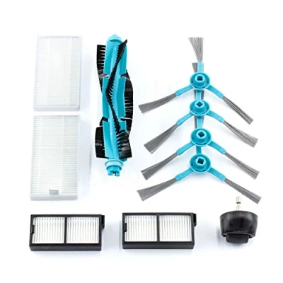 Imagen de BAKUUM Pack x1 rueda rodillo x4 Cepillos laterales x2 Filtros deposito solidos dep. mixto de líquidos para Cecotec Conga Series 5090, 6090 y 7090