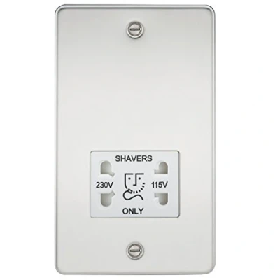 Imagen de Knightsbridge fpav8900pcw 115/230 V Soporte de Placa Doble Voltaje Afeitar con Blanco Insert Cromo Pulido