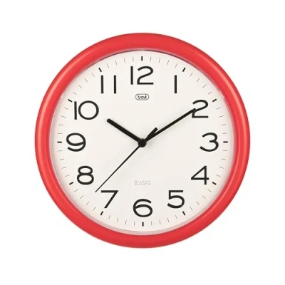 Imagen de Trevi OM 3301 Reloj de pared silencioso 25,5 cm diámetro con maquinaria cuarzo, color rojo