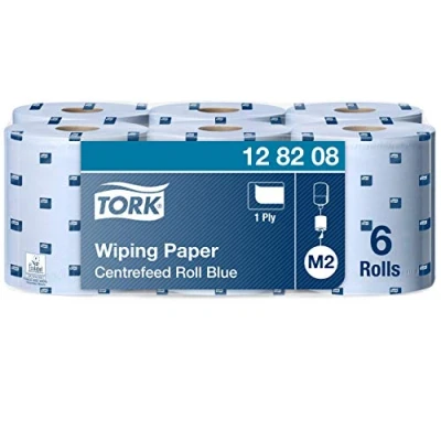 Imagen de Tork 128208 Papel de secado multiuso Advanced 1 capa compatible con el sistema alimentación central grande M2, azul, 6 rollos x 320m