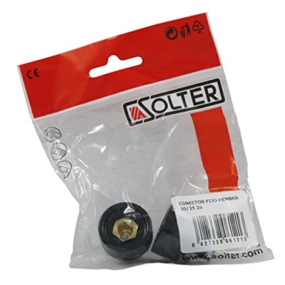 Imagen de Solter Pack de 2 Conectores Fijos DINSE Hembra, 10/25 mm, Accesorios Soldadura
