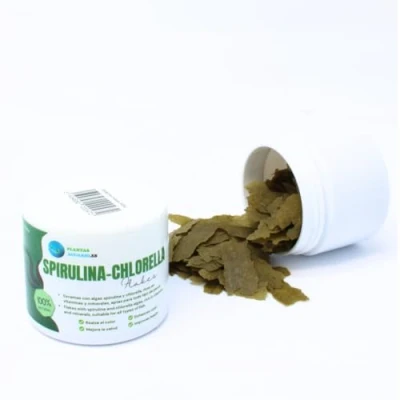Imagen de Spirulina Chlorella Flakes Plantasacuario 50ml, alimento en Copos a Base de Algas, Escamas para Todo Tipo Peces