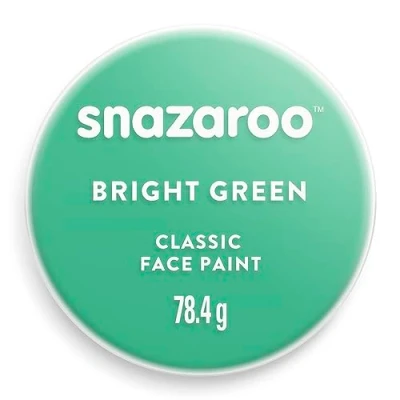 Imagen de Snazaroo Pintura facial y corporal, 75 ml, color verde brillante, profesional a base de agua, pastilla aquacolor individual para adultos, niños efectos especiales