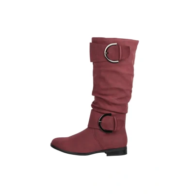 Imagen de Elara Botas Mujer Botines Deslizamiento Chunkyrayan JY1989 Wine 36