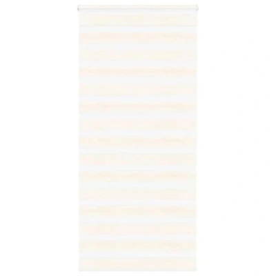 Imagen de vidaXL Estor Cebra Beige mármol Tejido Ancho 100,9 cm poliéster, Doble, Enrollable Cebra, Cortina Doble