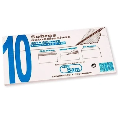 Imagen de PACK 10 SOBRE OPEN 110 AUTOADHESIVO 110X220 (AMERICANO)