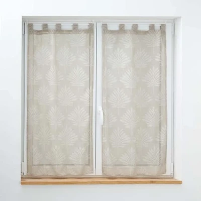 Imagen de Douceur d&#039;Intérieur levita par de visillos con Trabillas (2 x 60 90 cm) Topo, Velo Tejido aplicado