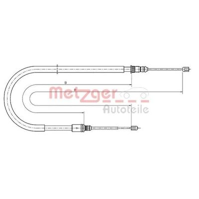 Imagen de METZGER 10.6791 Cable de Freno Mano Atrás izquierda, derecha, izquierda 2220/1235 Discos COFLE