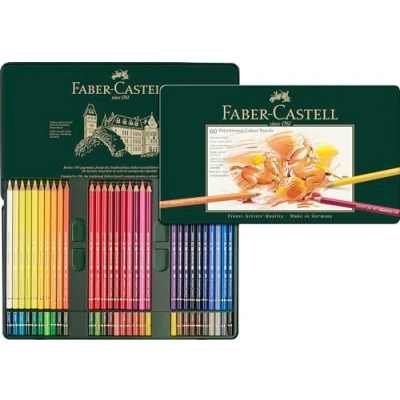 Imagen de Faber Castell 110060 Estuche de metal con 60 ecolápices polychromos, multicolor