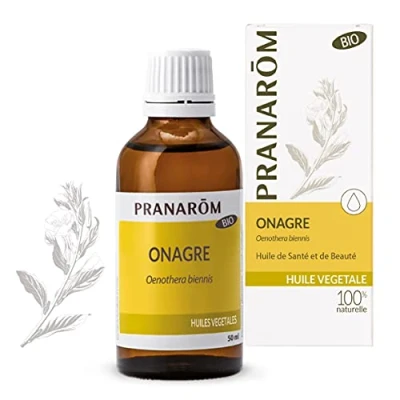 Imagen de PRANAROM Onagra Aceite Vegetal 100% Bio Oenothera Biennis Obtenido por Primera Presión en Frío de Semillas Conviene a Todas las pieles para Uñas, el Cabello y la Piel 50ml