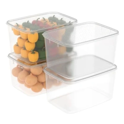 Imagen de Cetomo contenedores de almacenamiento alimentos 7 litros, aptos para microondas, congelador y lavavajillas, cajas almuerzo, organizadores refrigerador con tapa
