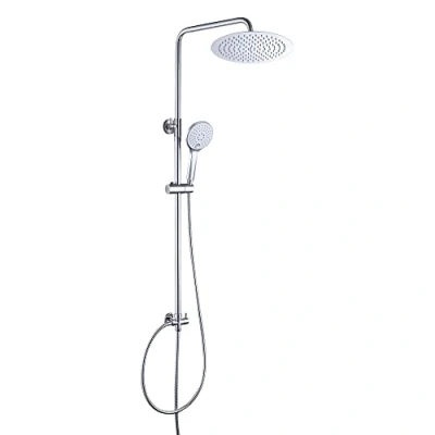 Imagen de JOHO Columna Ducha Extensible sin Grifo Bañera Barra Altura Adjustable Set Acero Inoxidable 304 de Hidromasaje con Alcachofa Mano y Cabezal Lluvia D20cm