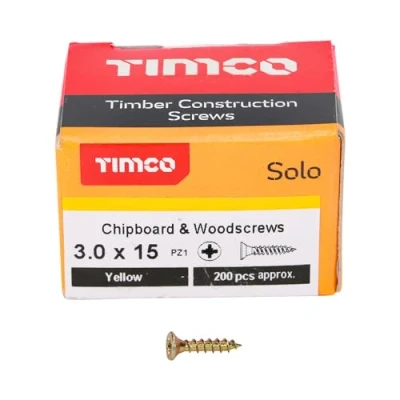 Imagen de Caja de 200 tornillos para madera avellanados dobles uso general (3 mm x 15 mm)