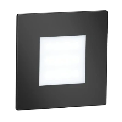 Imagen de ledscom.de Lámpara LED para escaleras/plafón empotrable de pared FEX interiores y exteriores, angular, negra, 85 x 85mm, blanco frío, luz orientación, foco pared,