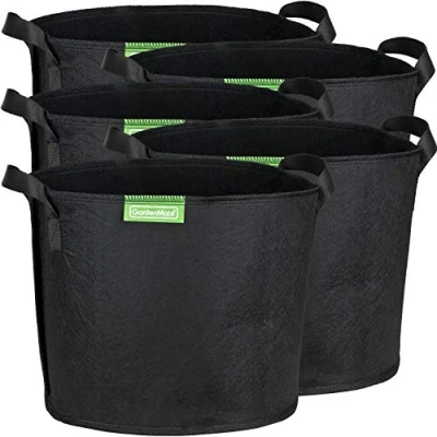 Imagen de GardenMate 5X 5L Bolsas de Tela no Tejida para Plantas Altura 16 cm Ø 20 Blackline