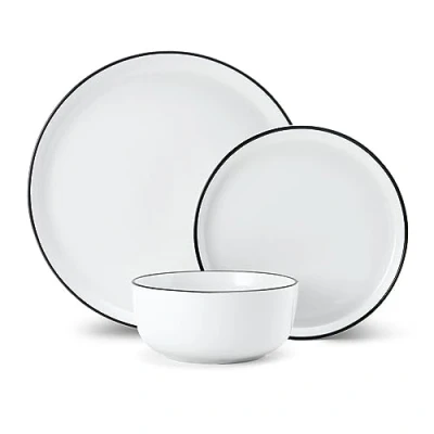 Imagen de Mikasa Limestone Vajilla de Porcelana 12 Piezas, Blanca para 4 con platos cena, acompañamiento y cuencos, Caja regalo apto lavavajillas