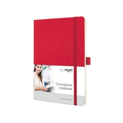 Imagen de SIGEL CO325 Cuaderno premium a líneas, A5, tapa blanda, rojo Conceptum