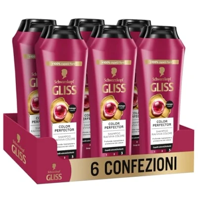 Imagen de Gliss Champú para pelo teñido o con mechas Ultimate color 6uds de 250ml (1.500ml) Gama protectora