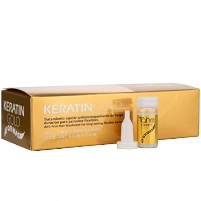 Imagen de Tahe Botanic Keratin Gold Formas Ampollas con Oro Líquido y Queratina Pura para un volumen forma perfectos, 10 x ml