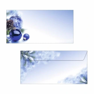 Imagen de SIGEL DU036 Sobres para cartas, diseño navideño &quot;Blue Harmony&quot;, DL (110 x 220 mm), 50 unidades