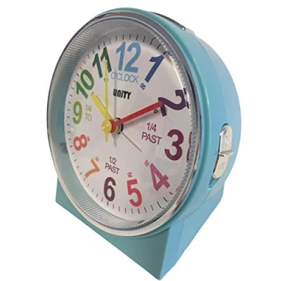 Imagen de Unity Reloj Despertador Infantil con pitido, Azul bebé, 10,5 x 6,5 cm