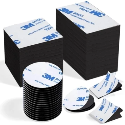 Imagen de Adhesivo Doble Cara,60 Piezas Cinta de Cara Extrafuerte Pads Almohadillas Adhesivas Espuma Adhesiva Fuerte Montaje para Paredes Suelos Plástico Vidrio Metal