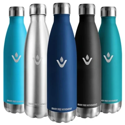 Imagen de Vikaster Botella agua termica, 1000ml acero inoxidable, Mantener 12H Caliente/24 Frío, Termo Sin BPA, termica Niños, Adultos, Deporte, Oficina, Exteriores