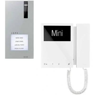 Imagen de Comelit Kit de la familia 8461m con cara cuadrada y mini monitor, sistema simplebus