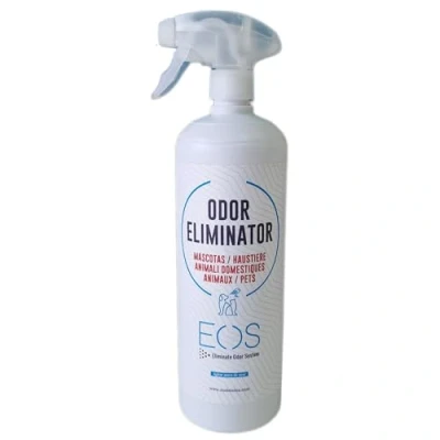 Imagen de EOS (1 litro) Eliminador de olores Mascotas al Instante. Anti Olor orines Perros, Gatos. Aplicar en sofás, arenero, césped, Coche. Neutralizador micciones