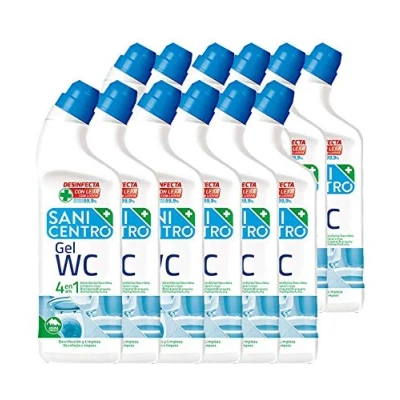 Imagen de Sanicentro. Gel para WC antical con lejía 4 en 1. Caja 12 botellas 1 litro