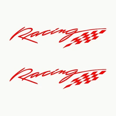 Imagen de Autodomy Pegatinas Racing Sport Tuning JDM OEM Pack 2 Unidades para Coche o Moto (Rojo)