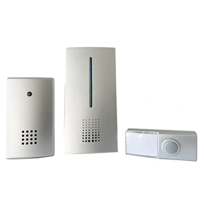 Imagen de Heidemann Funkgong 70804 HX Duo Juego de 2 receptores, 1 transmisor, color blanco, alcance máximo 100 m, señal llamada óptica, 8 melodías ajustables, timbre, timbre puerta)
